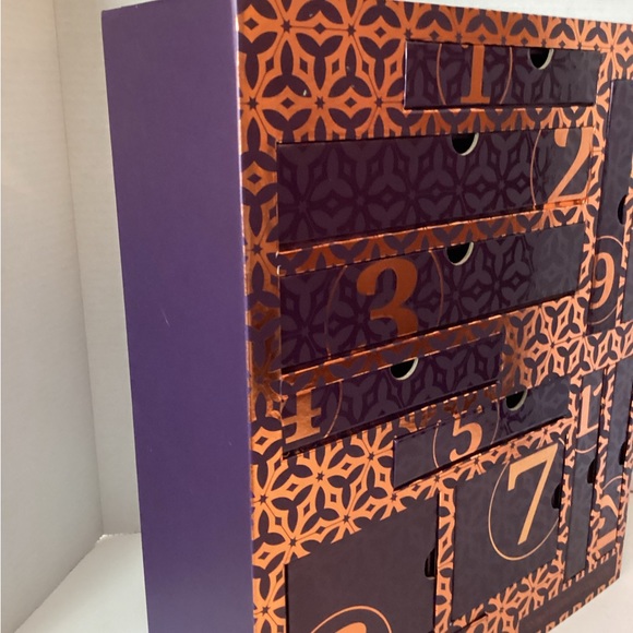 Teavana 12 Days Holiday Gift Advent Calendar Empty Box  Purple Gold Size Large - Picture 7 of 12